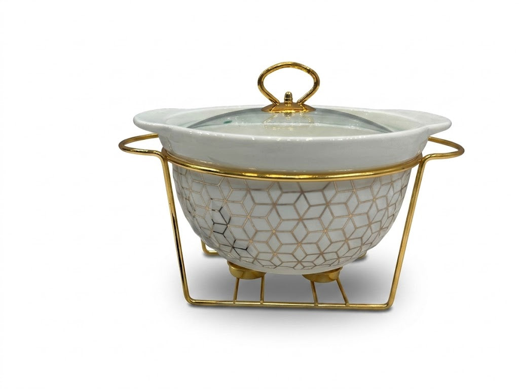 Luxury Porcelain Round Chafing Dish
