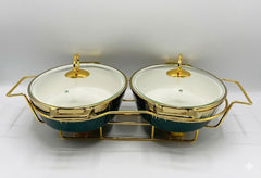 Luxury Porcelain Twin Oval Chafing Dish