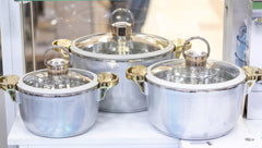 3Pcs HotPot Set Silver