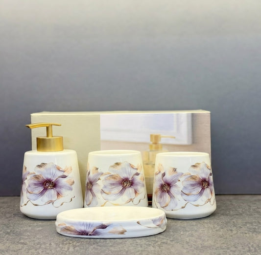 Brilliant 4Pcs Bath Set Flower