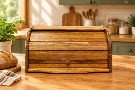 Bamboo Bread Box With Bamboo Cover