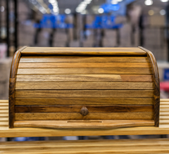 Bamboo Bread Box With Bamboo Cover
