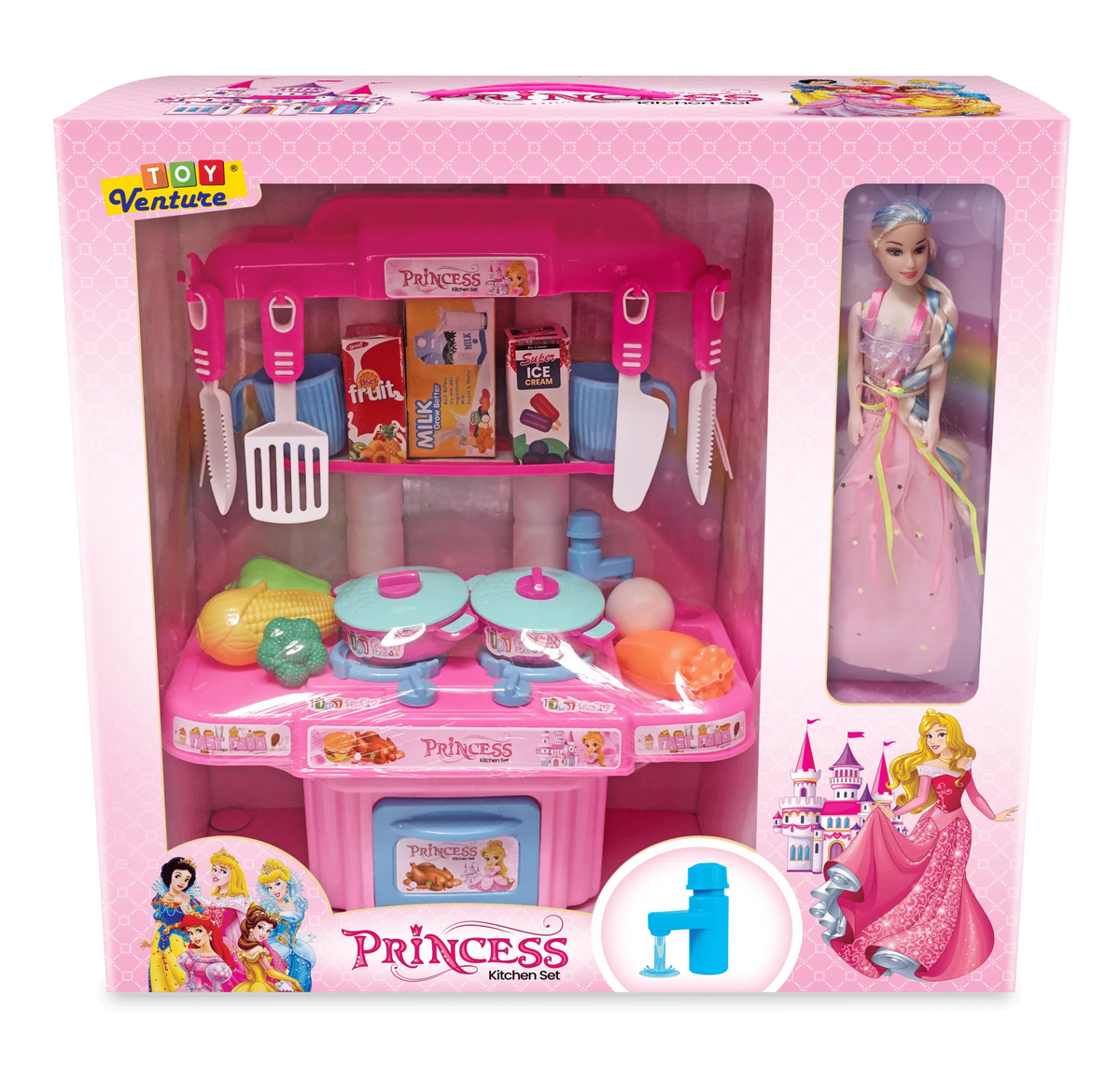 Princess Kitchen Set Toy with Doll