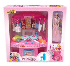 Princess Kitchen Set Toy with Doll