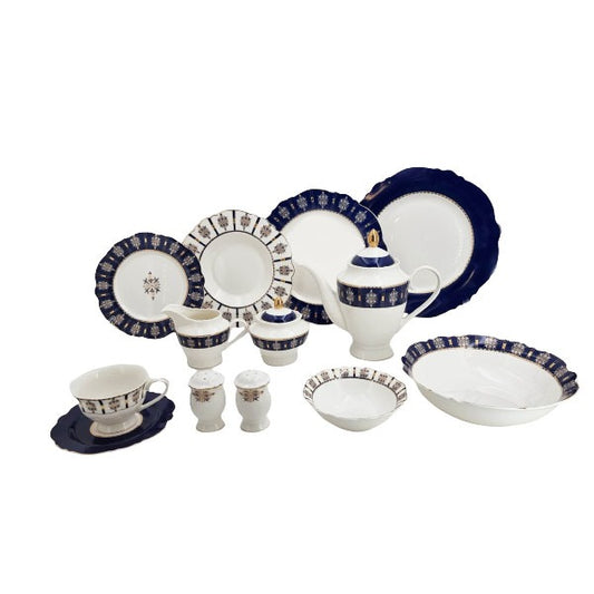 Dinner Set Dark Blue-Shed 6 Person 47 Pcs