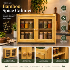 Bamboo Spice Cabinet With Acrylic Window