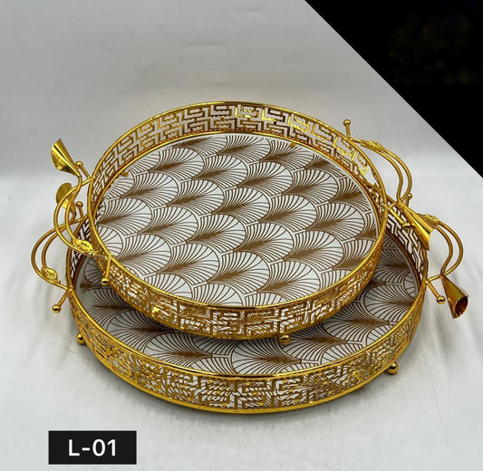 Round Tray Set 2 Pcs