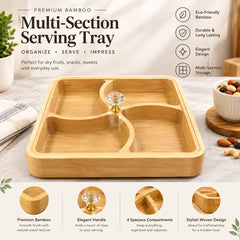 4 Partition Bamboo Dry Fruit Box