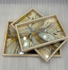 3 Piece Decorative Serving Tray Set
