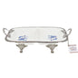 2Section Blue Flower Silver Dish