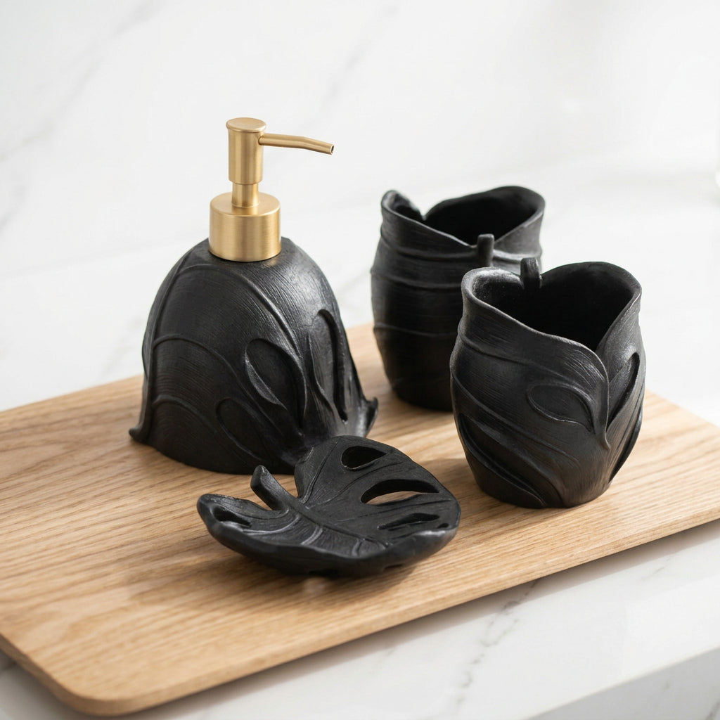 4 Pcs Fiber Bathroom Set