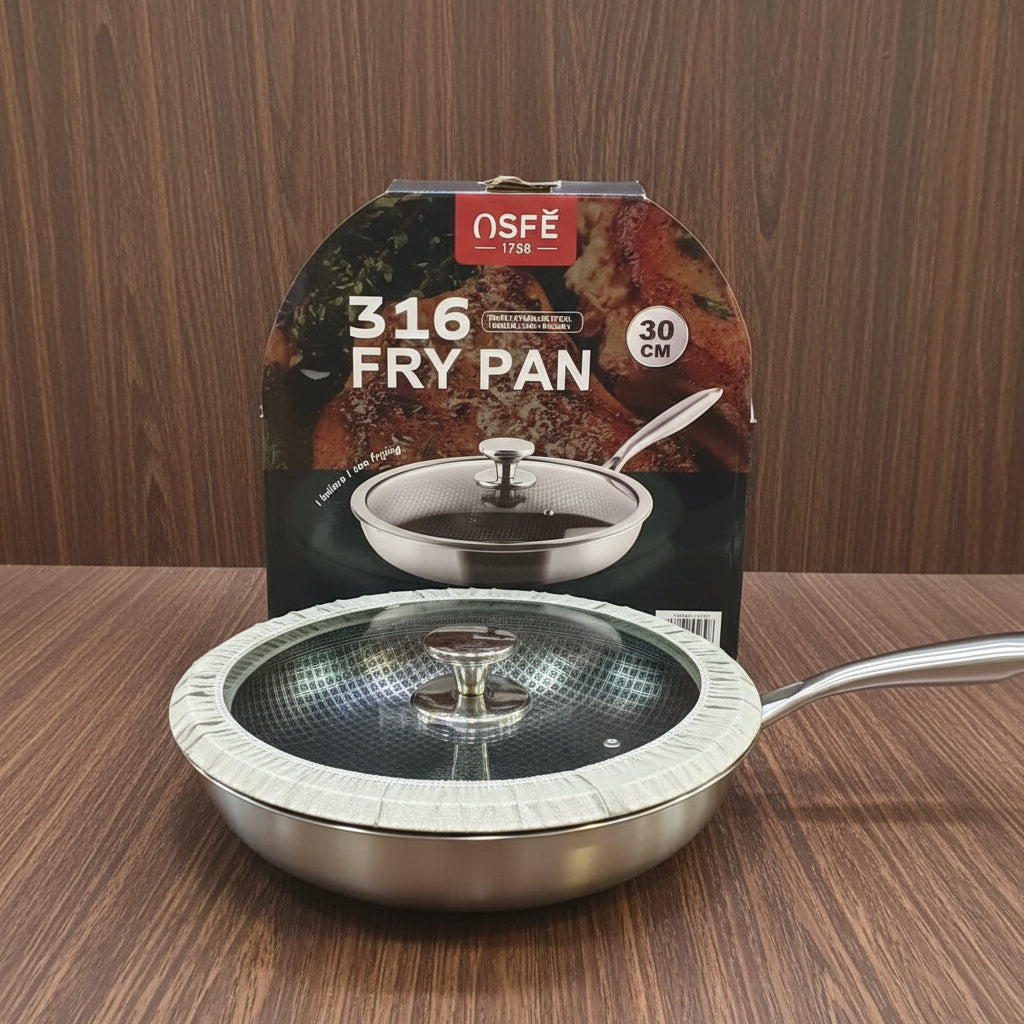 Osfe Triply Stainless Steel Frypan With Lid 30 CM
