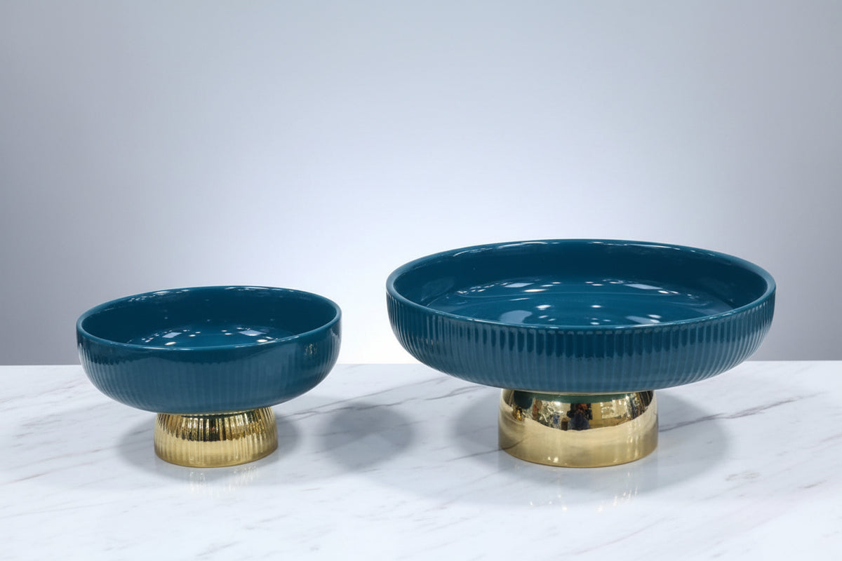 Ceramic Golden Footed Bowl