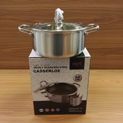 Osfe Triply Stainless Steel Casserole 24 CM