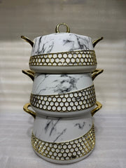 HotPot Set With Marble Texture 3Pcs
