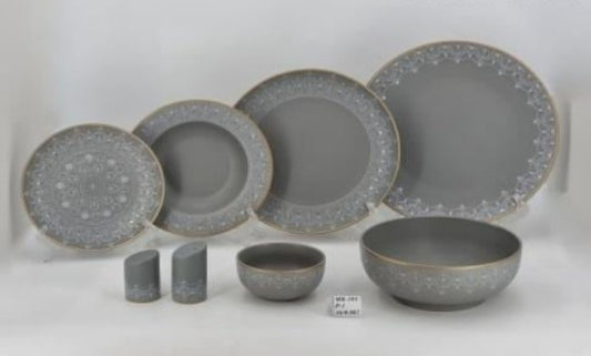 Gray Design Dinner Set 6 Person 30 Pcs