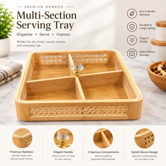 4 Partition Bamboo Dry Fruit Box