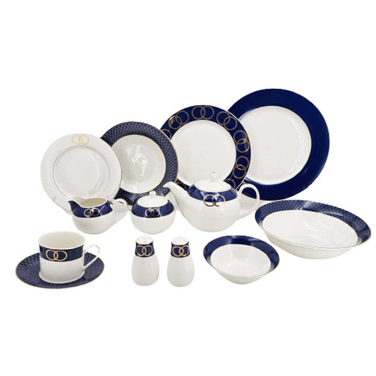Navy Blue Dinner Set 47 Pcs 6 Person