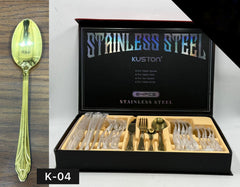 Cutlery Box Set Gold 24 Pcs