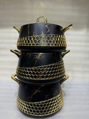 HotPot Set With Marble Texture 3Pcs