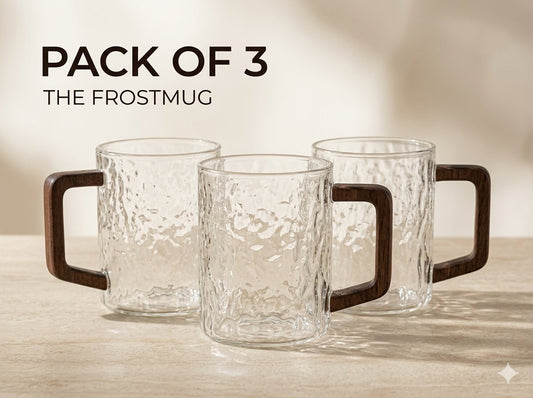 The Frosted Glass Mug With Wooden Handle