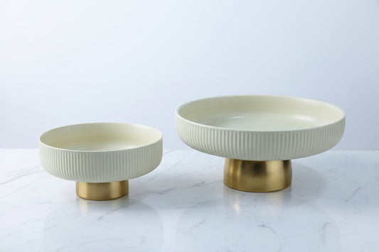 Ceramic Golden Footed Bowl