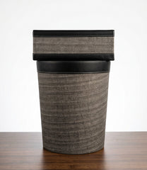 Leather Tissue Box & Dustbin Set