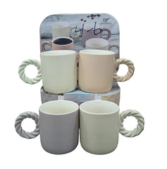 4 Pcs Ceramic Fancy Mugs Set