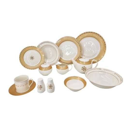 Gold Design Border 47Pcs Dinner Set