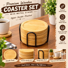 Bamboo Coasters With Stand