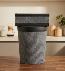 Leather Tissue Box & Dustbin Set