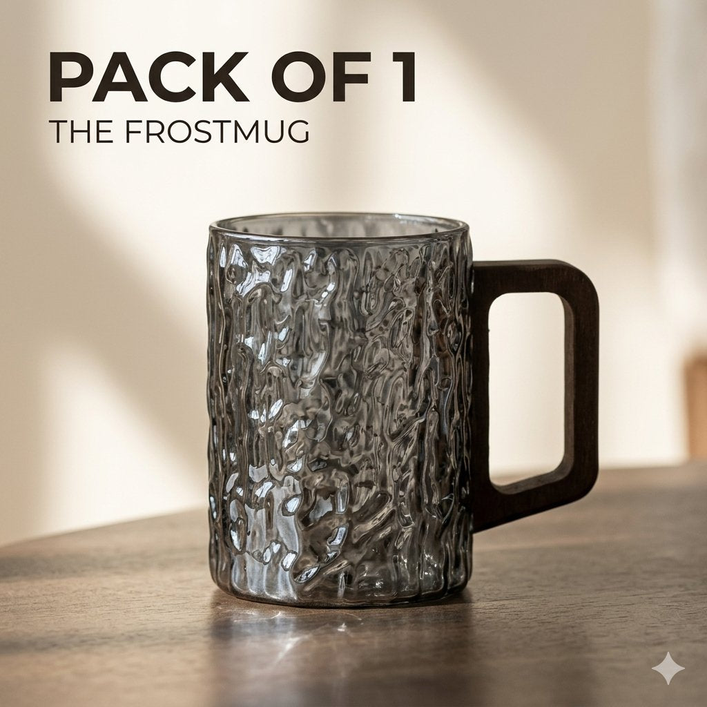 The Frosted Glass Mug With Wooden Handle