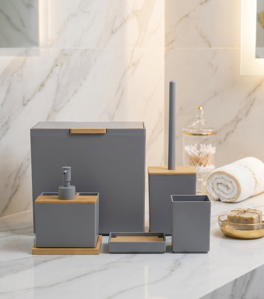 6 Pcs Acrylic Bathroom Set