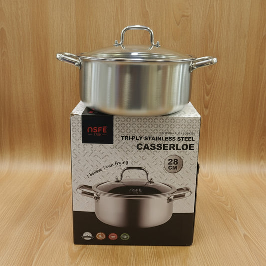 Osfe Triply Stainless Steel Casserole 28 CM