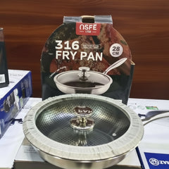 Osfe Triply Stainless Steel Frypan With Lid 28 CM