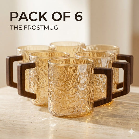The Frosted Glass Mug With Wooden Handle