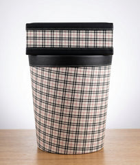 Leather Tissue Box & Dustbin Set