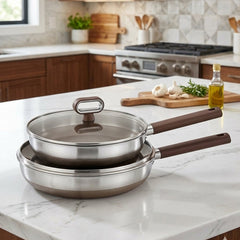 Titanium Coating Fry Pan With Glass Lid