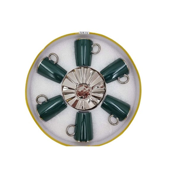 Long Style Cup Saucer 6 Pcs