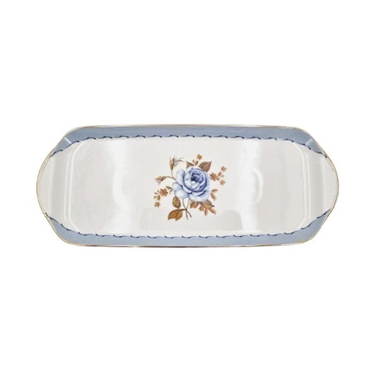 Oblong Platter Blue Rose