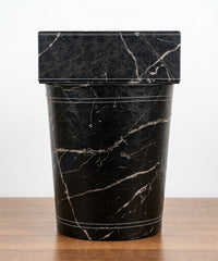 Leather Tissue Box & Dustbin Set