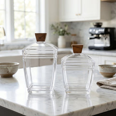 New Acrylic Jar's With Wooden Knob