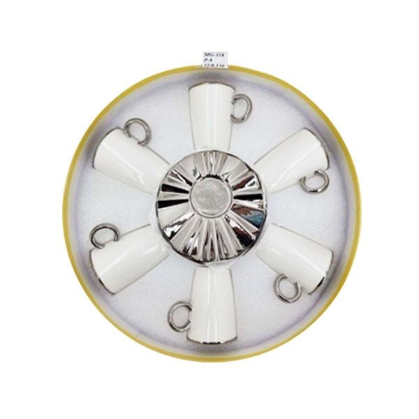 Long Style Cup Saucer 6 Pcs