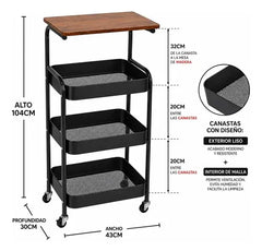 3 Storage Trolly Rack