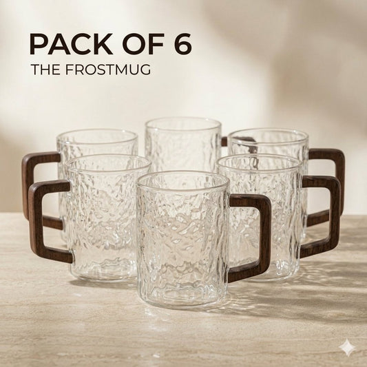 The Frosted Glass Mug With Wooden Handle