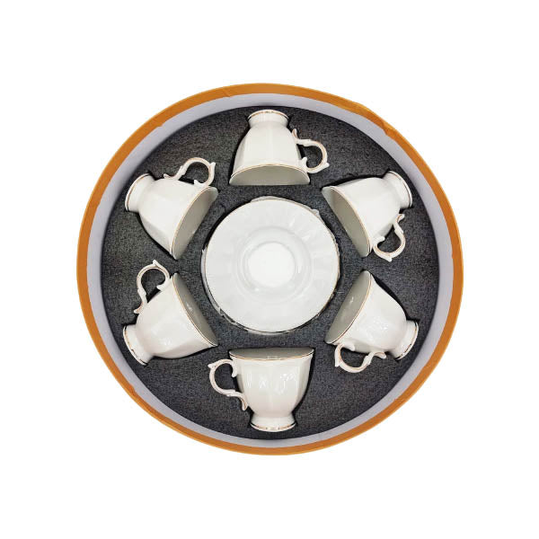 White 6 Piece Cup Saucer
