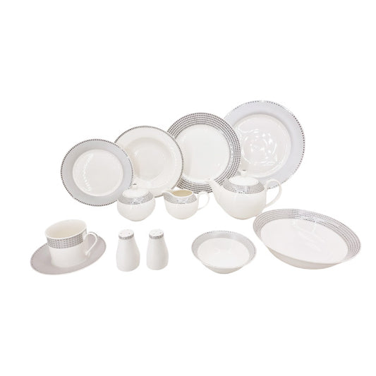 Gray Border 47Pcs Dinner Set